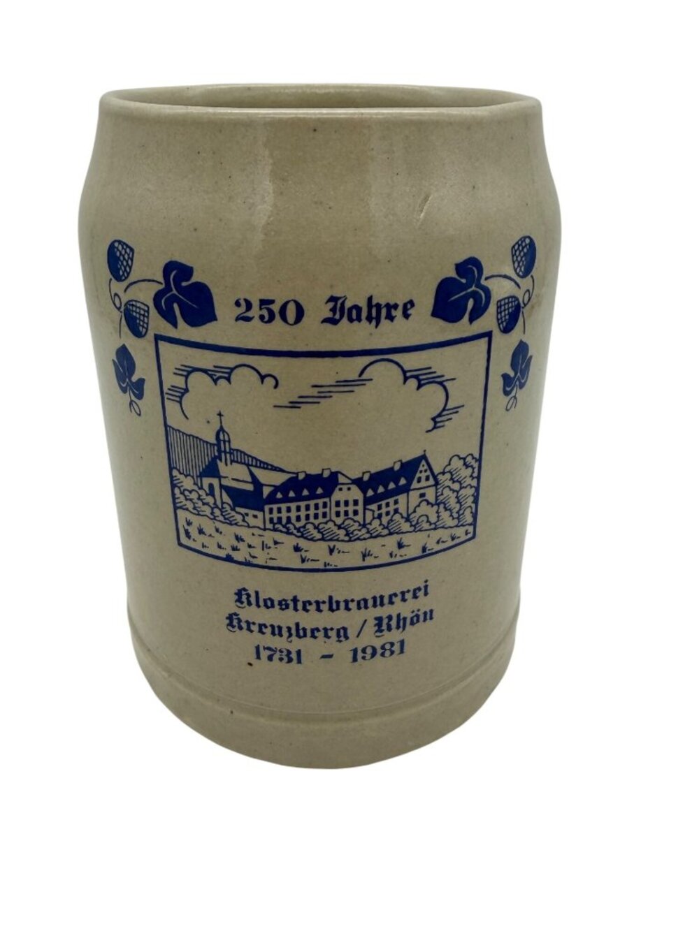 1981 Klosterbrauerei Kreuzberg Rhon German Beer Stein Stoneware 0.5L Mug Stein